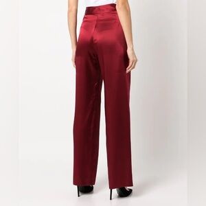 JLUXLABEL Red Satin Trousers